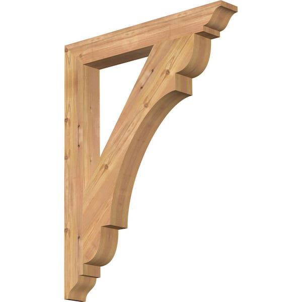 Ekena Millwork 3.5 in. x 36 in. x 28 in. Western Red Cedar Olympic Traditional Smooth Bracket