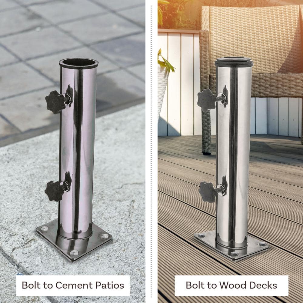 Stainless Steel Adjustable Inground Patio Umbrella Base