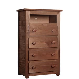 30 in. Brown 4-Drawer Chest of Drawers