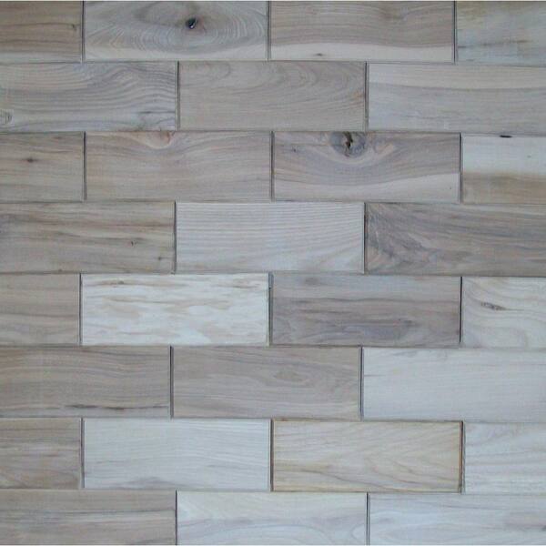 Rustix Woodbrix 3 in. x 8 in. Prefinished Hickory Wooden Wall Tile