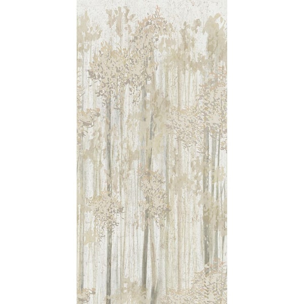 33.3 in. x 0.025 in. Grey Aspen Grove Beige Non-Pasted Cork Mural
