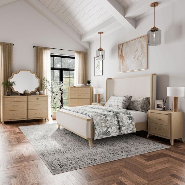 Ellington 6-Piece Natural Oak Wood King Bedroom Set