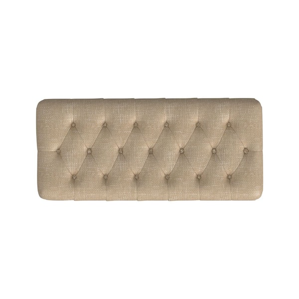 Homepop Light Tan Button Tufted Cream 40 in Bedroom Bench Backless