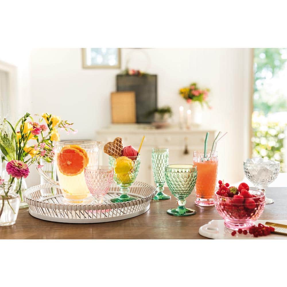 Set of 4 Dark Olive Green Lead-Free Crystal Highball Glasses