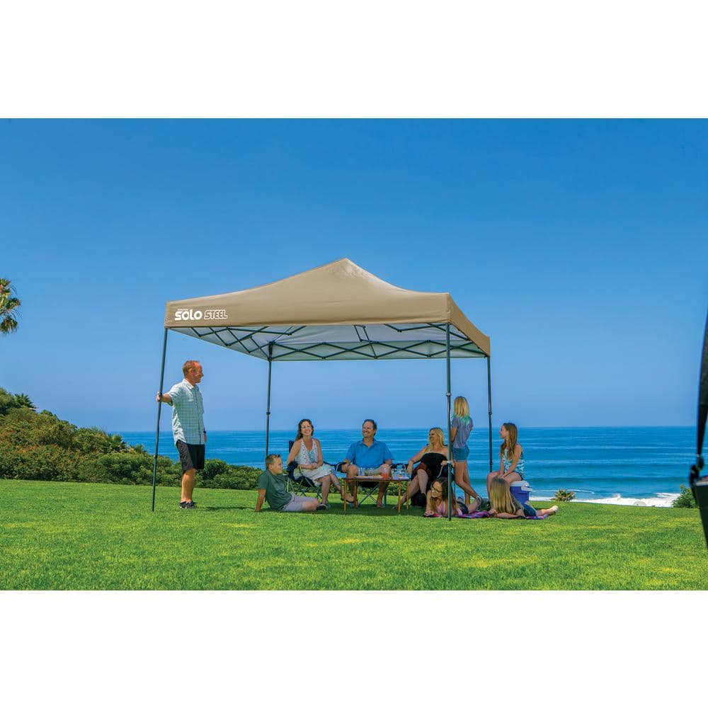 Quik Shade 10x10 Khaki Polyester Canopy with Gray Frame