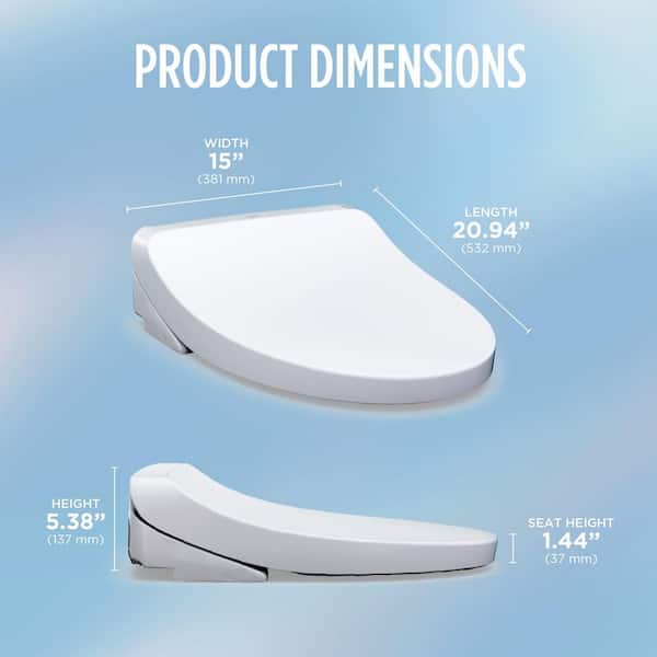 KS5 Washlet Electric Bidet Seat for Elongated Toilets with Warm Water Wash and Remote Control in Cotton White