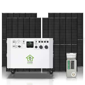 Powerhouse Gold Plus PE 7,200-Watt Electric Switch Solar Generator with (4) 410-Watt Panels, Power Transfer Kit