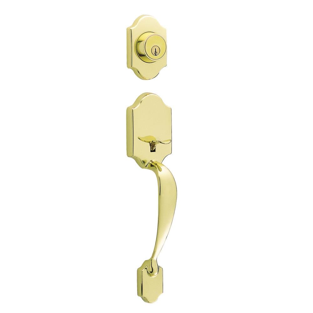 Springfield Single Cylinder Polished Brass Door Handleset with Mushroom Kno