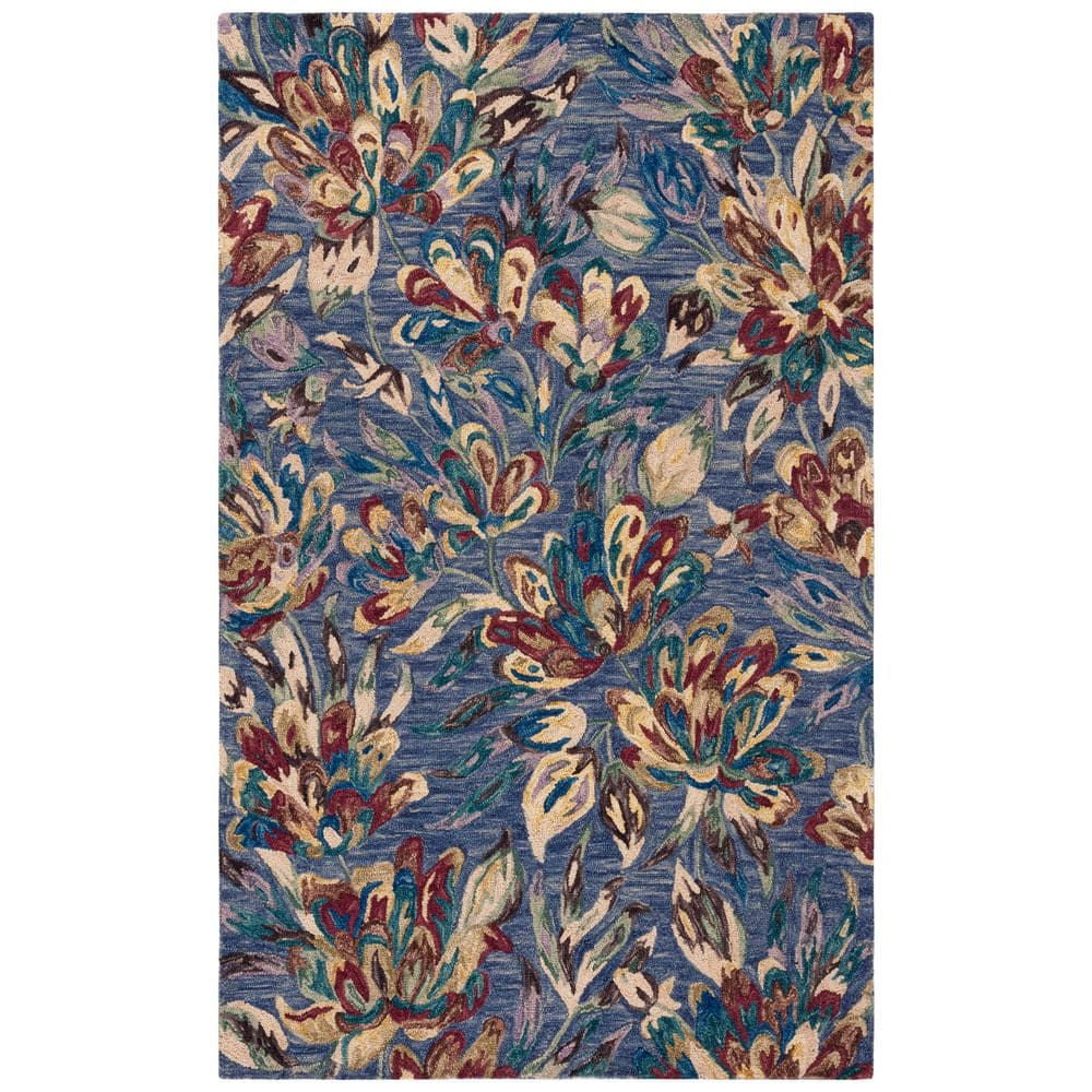 SAFAVIEH Blossom 8 ft. x 10 ft. Blue/Violet Oversized Floral Area Rug ...