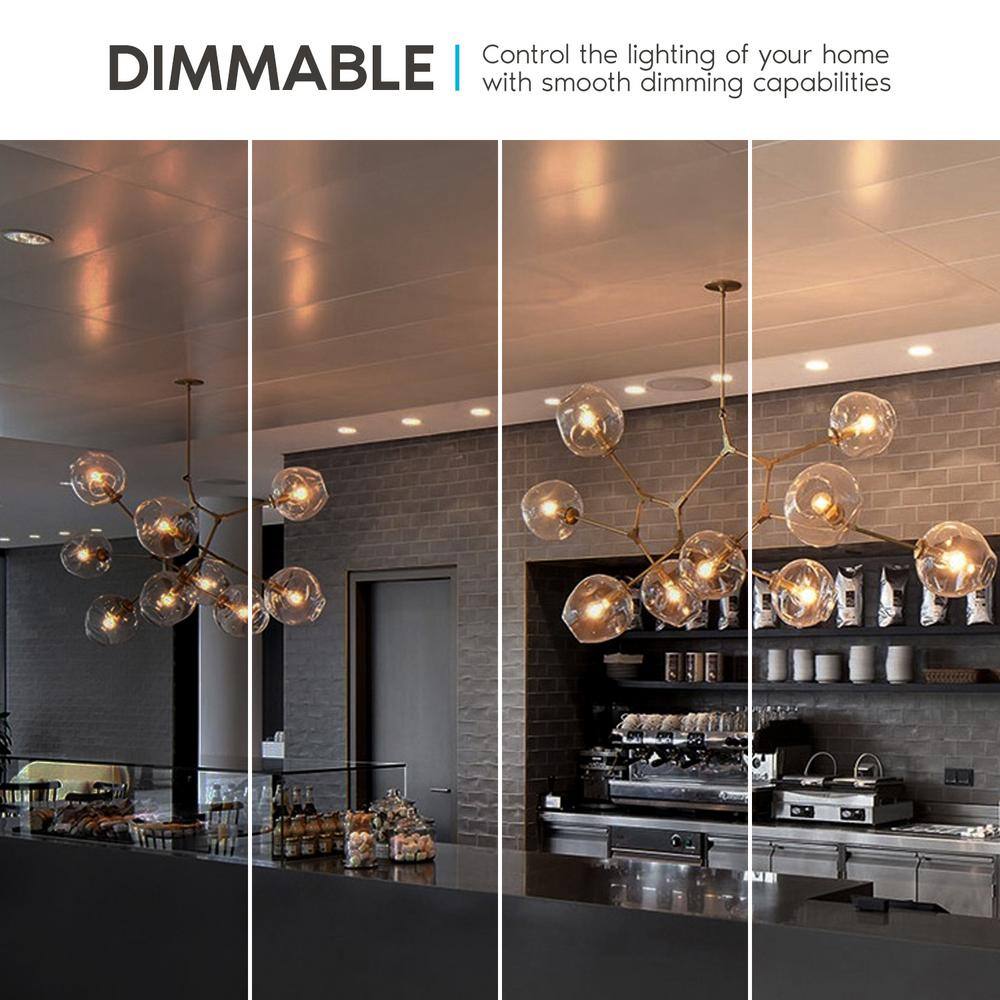 Clear Globe Dimmable LED Filament Bulbs, E12 Base, 6-Pack