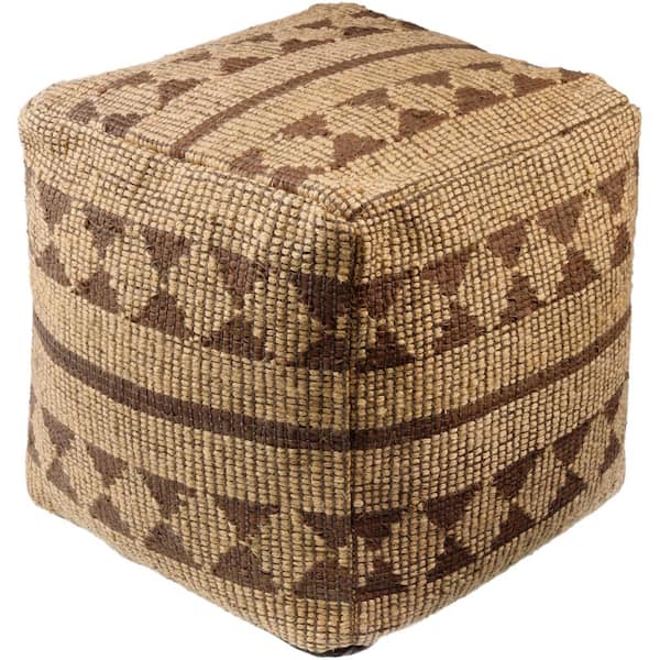 Artistic Weavers Francisca Brown Global Jute 18 in. L x 18 in. W x 18 in. H Pouf