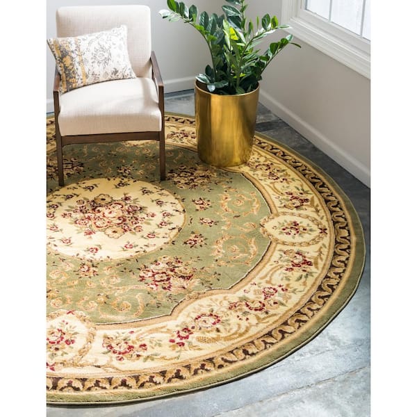 Versailles Phillipe Green 8' 0 x 8' 0 Round Rug