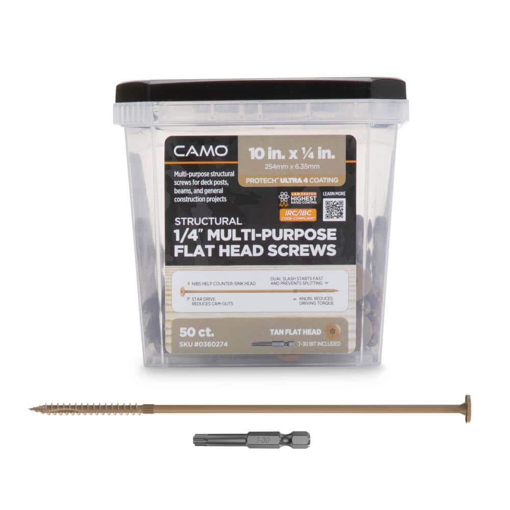 1/4 in. x 10 in. Star Drive Flat Head Multi-Purpose Structural Wood Screw - PROTECH Ultra 4 Exterior Coated (50-Pack) price history on PriceWatchPro