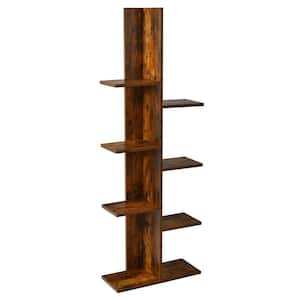 55.5 in. x 20 in. 8-Shelf Wood Bookcase Freestanding Tree Shelf Display Storage Stand