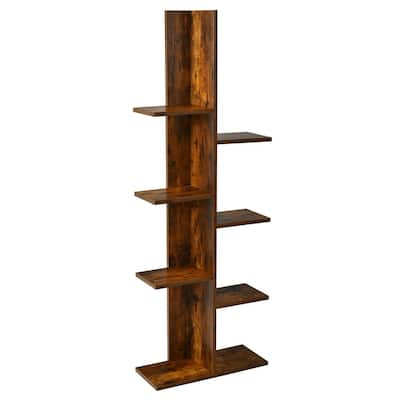 Home Basics Wood Floating Shelf with Key Hooks in Black HDC94950 - The Home  Depot