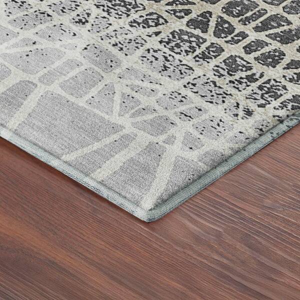 Mayfield Premium Machine Washable Abstract AMF2404 Gray 10 ft. x 14 ft. Area Rug