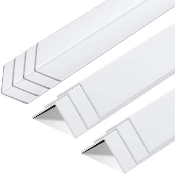 2-3/8 in. x 4 ft. Plastic White Wall Corner Protector Guards for Drywall Walls Avoid Scratching (10-Pack)