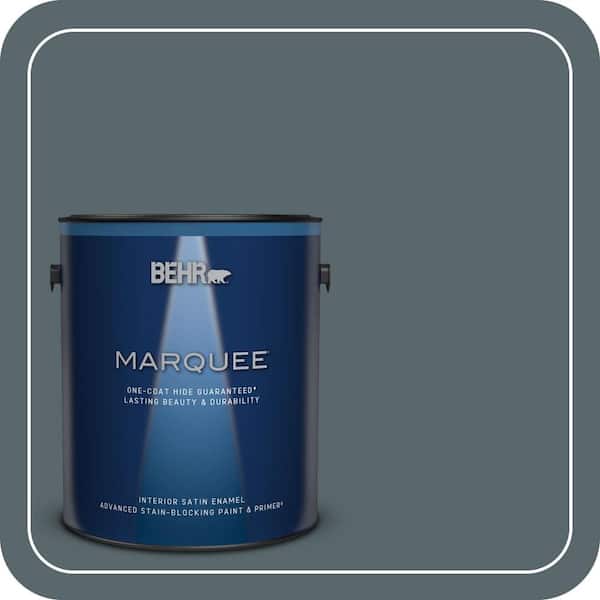 BEHR MARQUEE 1 gal. #N470-6 Whale Gray One-Coat Hide Satin Enamel Interior Paint & Primer
