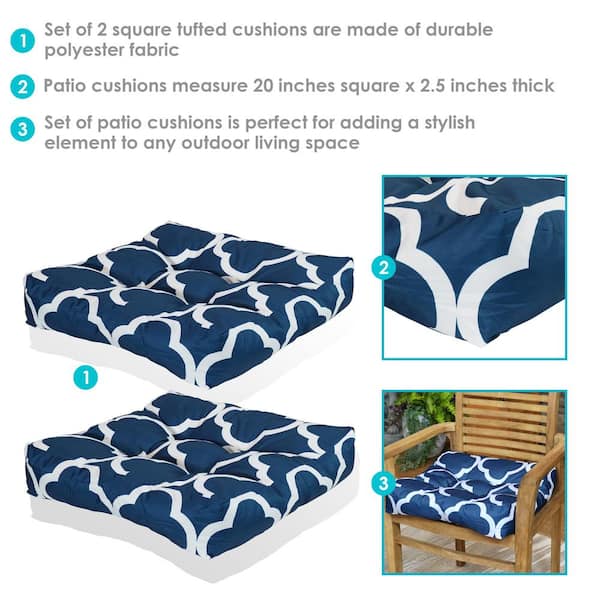 Navy Moroccan Upholstery Fabric, Blue Oriental Quatrefoil Water Resistant  Cotton Canvas Outdoor Cushion Chair Sofa Furniture Fabric by Yard 