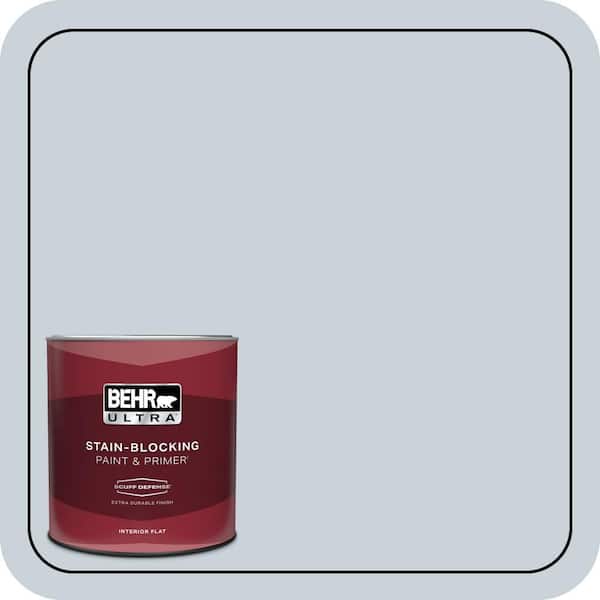 BEHR ULTRA 1 qt. #N480-1 Light Drizzle Extra Durable Flat Interior Paint & Primer