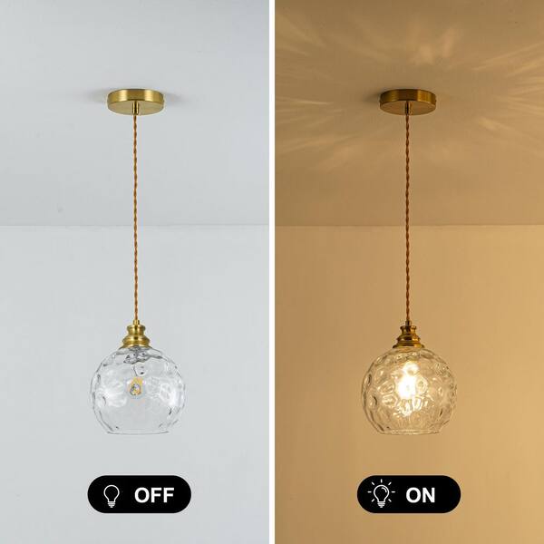 Henveton 1-Light Brushed Brass Modern Pendant Light for Kitchen
