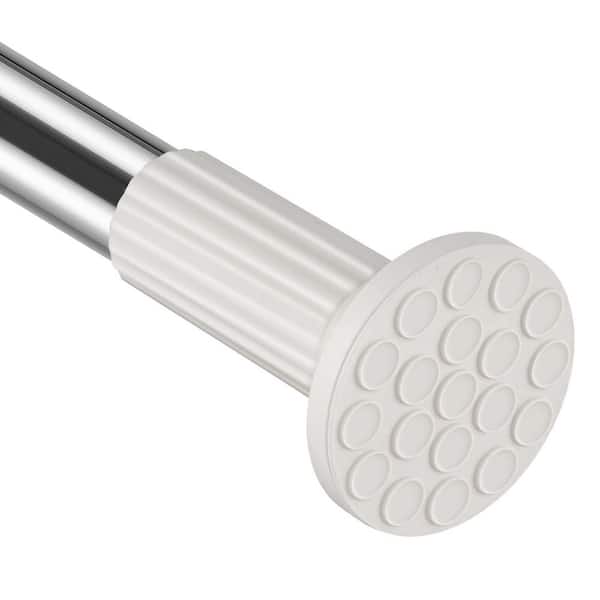 51-168 in. Tension Curtain Rod in Stainless Steel No Drilling Adjustable Spring Loaded Curtain Rods for Bathroom