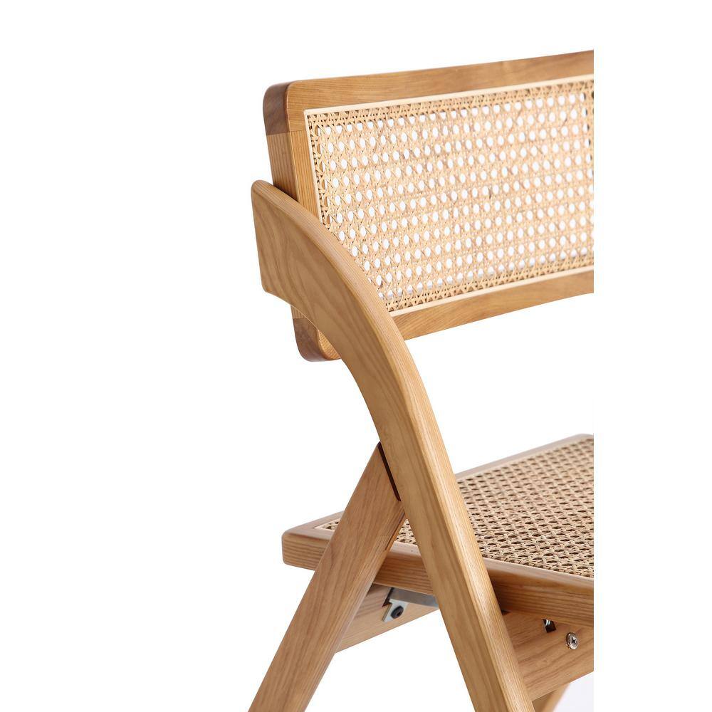 Lambinet Nature Cane Folding Side Chair Set in Ash Wood