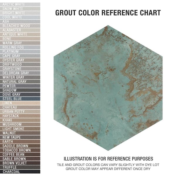 Merola Tile Zinc Hex Green 9-7/8 in. x 11-1/4 in. Porcelain
