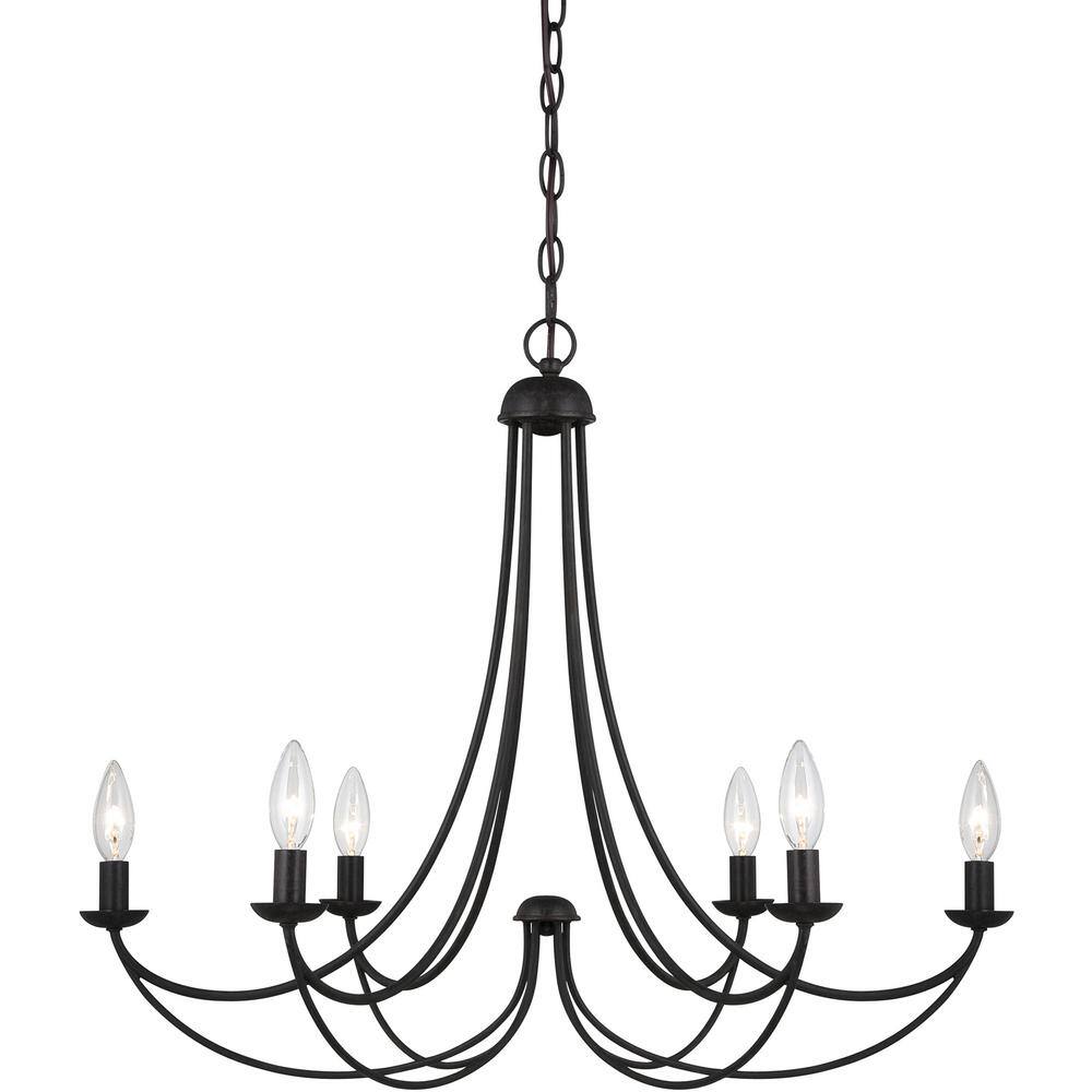 Imperial Bronze 6-Light Steel Chandelier