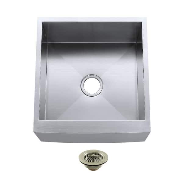 Denver 21 in. Farmhouse Single Stainless Steel Kitchen Sink with Basket Strainer