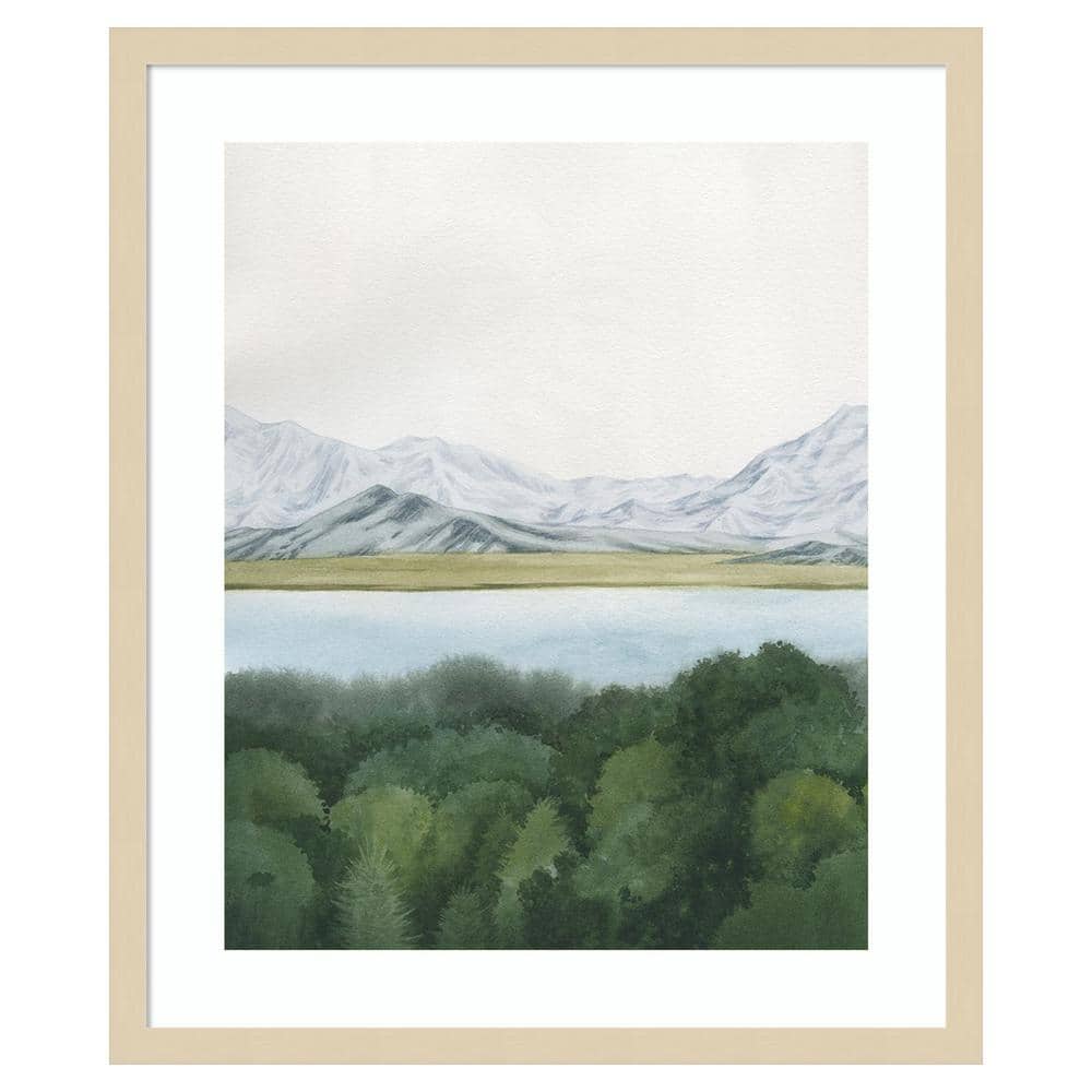 Soft Glacial Lake I Natural Wood Framed Wall Art