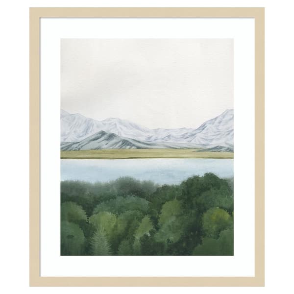 Amanti Art Soft Glacial Lake I by Grace Popp 21 in. W x 25 in. H. Wood Framed Wall Art Print Framed in Brown