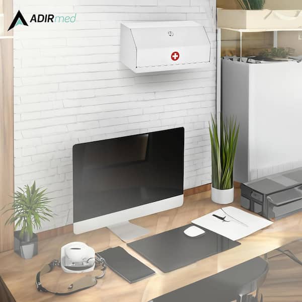 12.5 in. W x 6 in. H Medium White Metal Surface Mount Medicine Cabinet without Mirror with Lock