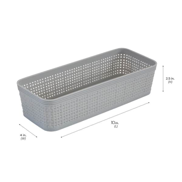 Small Organizer Storage Basket, Gray, Pack of 10