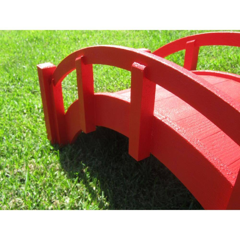 Miniature Red Wood Japanese Garden Bridge, 25"