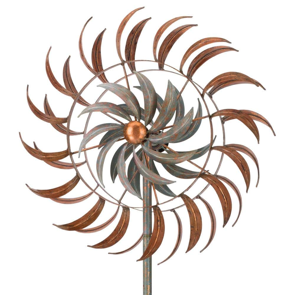 Regal 24 in. Rotating Kinetic Stake - Copper Petals