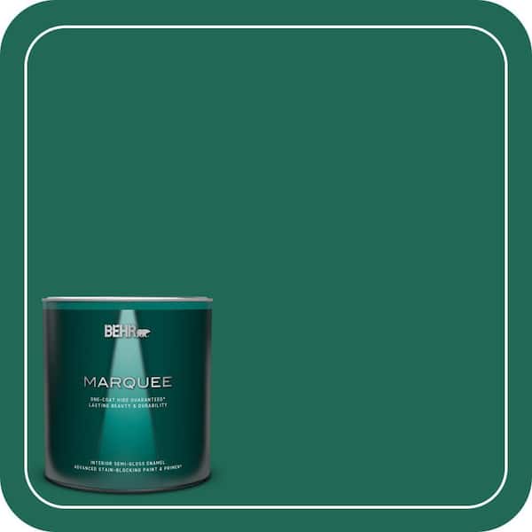 BEHR MARQUEE 1 qt. #S-H-480 Forest Rain Semi-Gloss Enamel Interior Paint & Primer