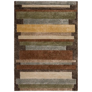 Carmona Abstract Brown 5 ft. 1 in. x 7 ft. 5 in. Area Rug