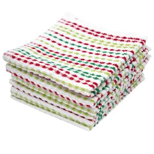 Holiday Multicolor Pebble Cotton Terry Bar Mop Dish Cloth Set of 6