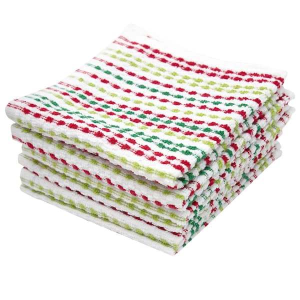 Ritz Neutral Multicolor Pebble Cotton Terry Bar Mop Kitchen Towel Set of 4