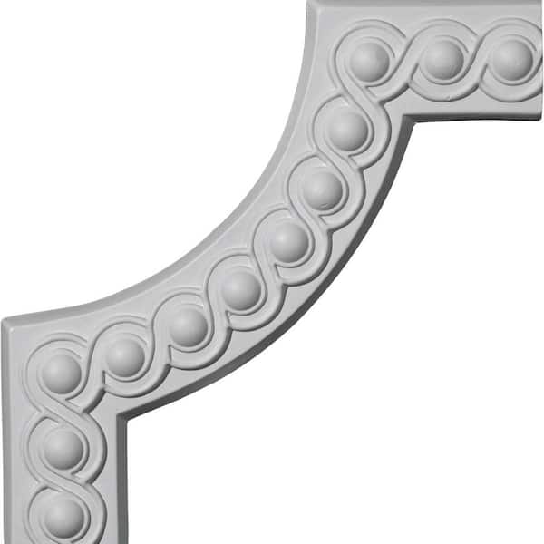 3/4 in. x 10-1/4 in. x 10-1/4 in. Urethane Foster Running Coin II Panel Moulding Corner (Matches Moulding PML02X00FO)