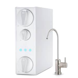 Tankless RO Water System, 500 GPD, Natural pH Alkaline, Brushed Nickel Faucet, 2:1 Pure to Drain Ratio