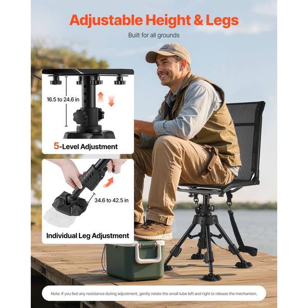 SKYSHALO 360° Silent Swivel Portable Blind Hunting Chair with