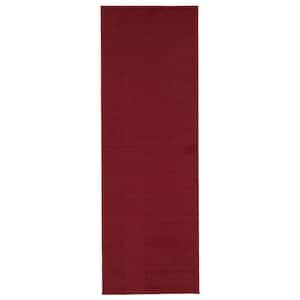 Sweet Home Collection Non-Slip Rubberback Modern Solid Design 2x5 Indoor Runner Rug, 1 ft. 8 in. x 4 ft. 11 in., Red