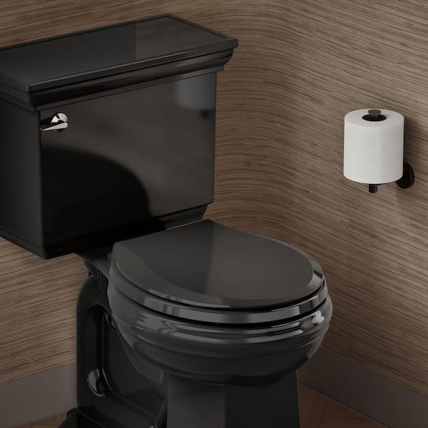 Cachet Round Nightlight Quiet Close Toilet Seat in Black Black