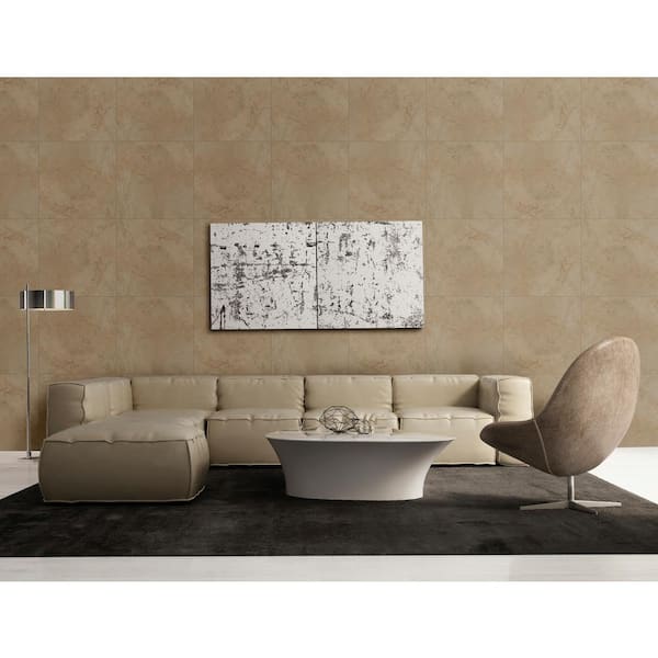 Caliza Stone 20 in. x 20 in. Beige Porcelain Floor Tile (14 sq. ft./Case) Caliza Stone 20 in. x 20 in. Beige Porcelain Floor Tile (14 sq. ft./Case)