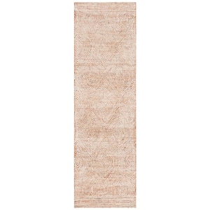 Abstract Ivory/Rust 2 ft. x 16 ft. Geometric Runner Rug