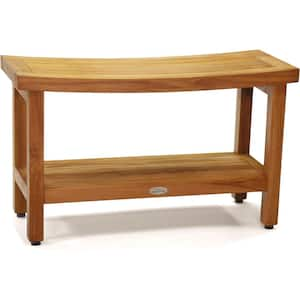 Patented 30 in. Sumba Teak Shower Bench with Shelf