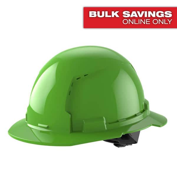 Milwaukee BOLT Green Type 1 Class C Full Brim Vented Hard Hat with 4 Point Ratcheting Suspension