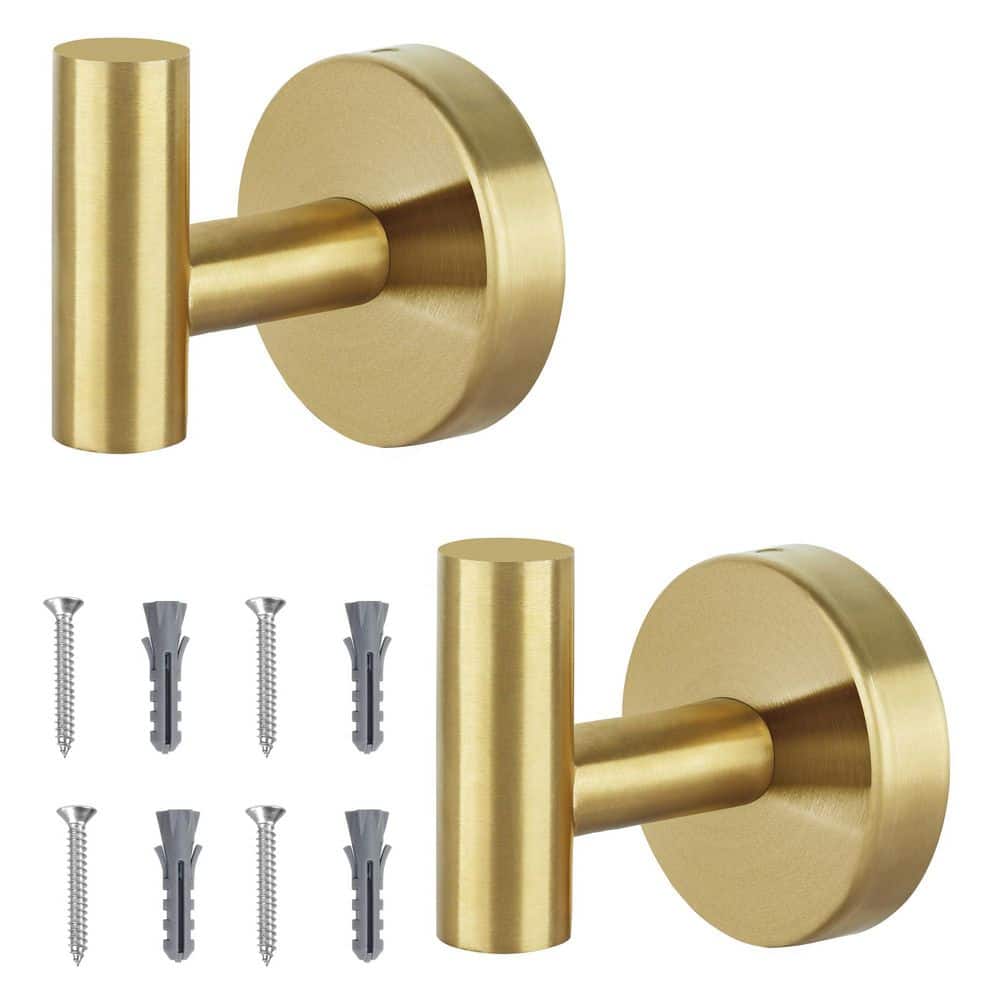 2 Pack Stainless Steel Gold Wall Mount Towel Hooks for Bathroom, Shower, Kitchen and More price history on PriceWatchPro